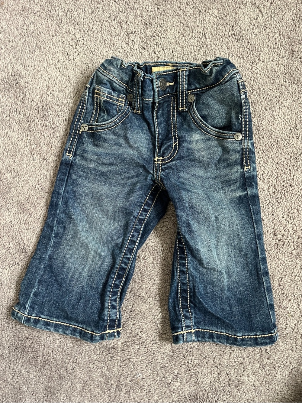 Wrangler Kids Blue Denim Jeans with Contrast Stitching. Size 1T